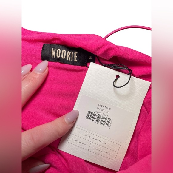 NWT Nookie Envy Cutout Gown in Hot Pink Size Medium | Slit Maxi Dress - Picture 6 of 6